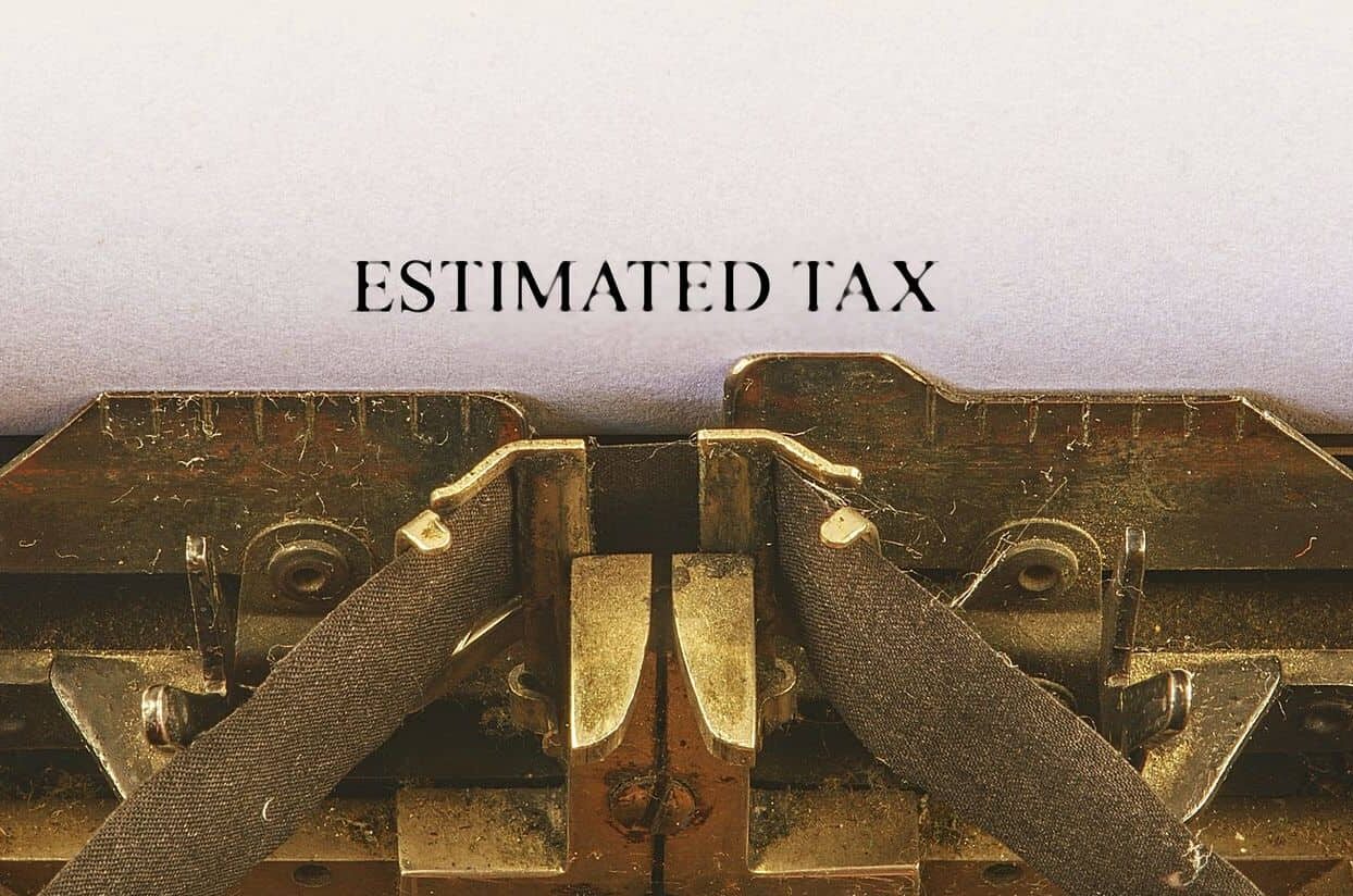 Estimated Tax typed on vintage typewriter