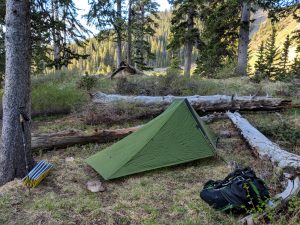 tent at Pecos Baldy Lake